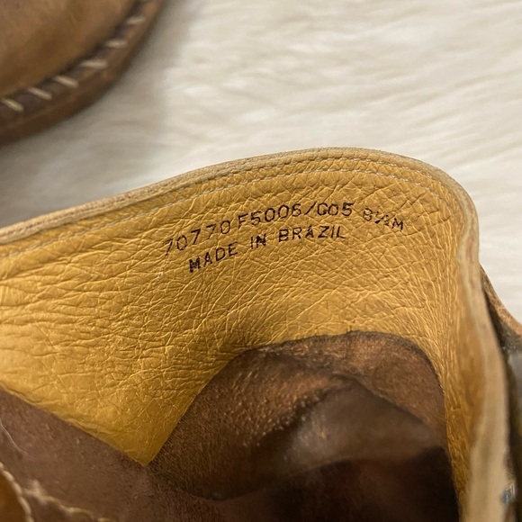 Frye Charlotte Ring Harness Brown Distressed Leather Clogs Slip On Mules Western - Picture 9 of 10